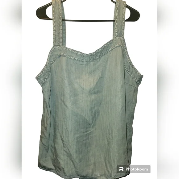 Eddie Bauer Women's 2X Squared Neck Sleeveless Top NWT - Picture 4 of 7